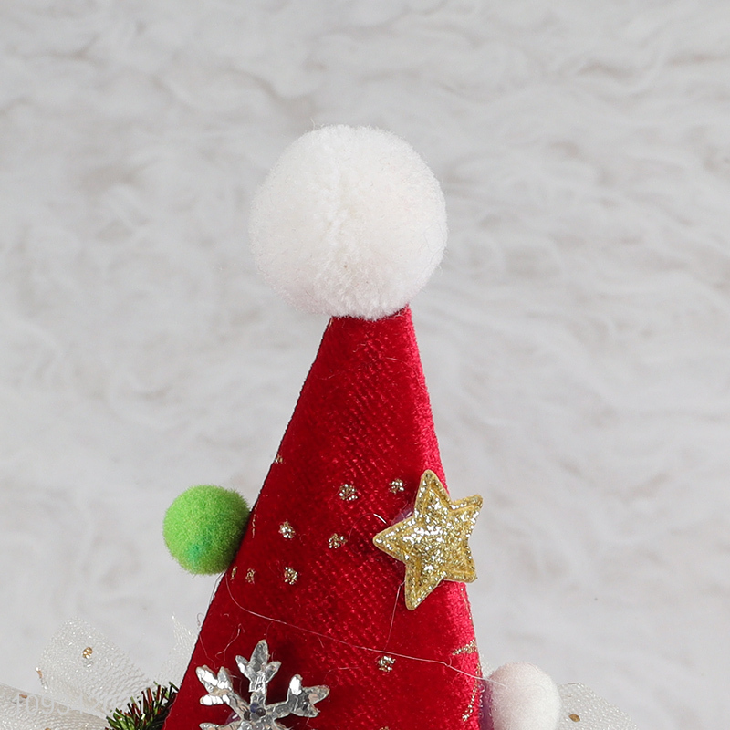 Hot selling Christmas hair accessories hat hair clip