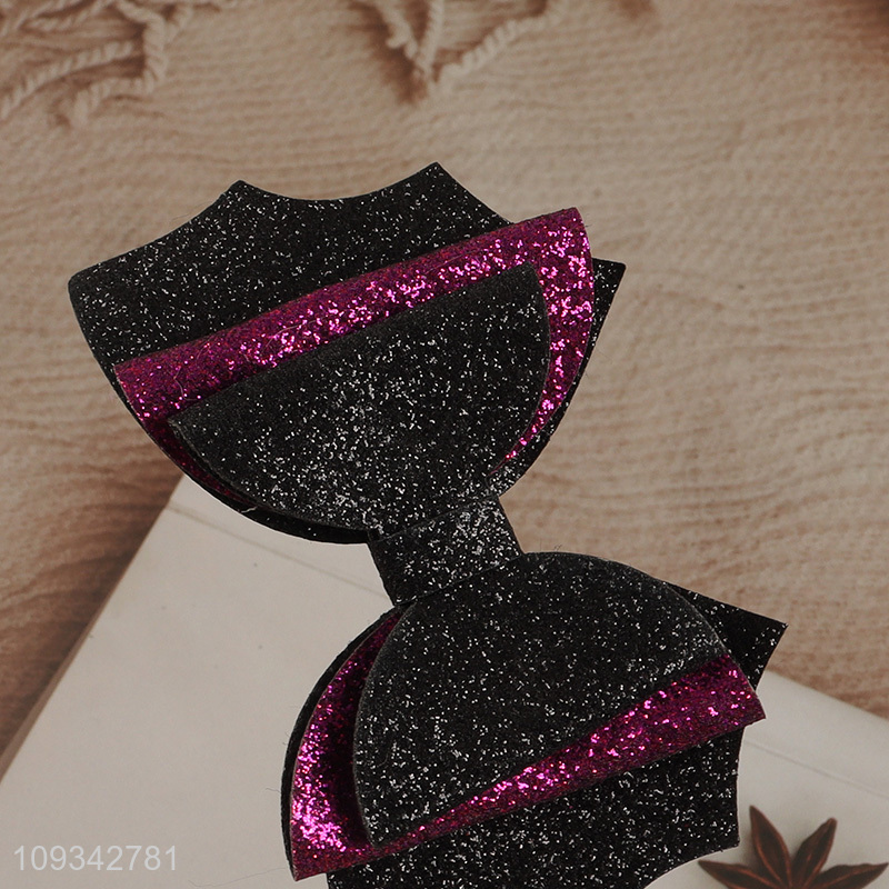 Yiwu market Halloween glitter bow hair clip
