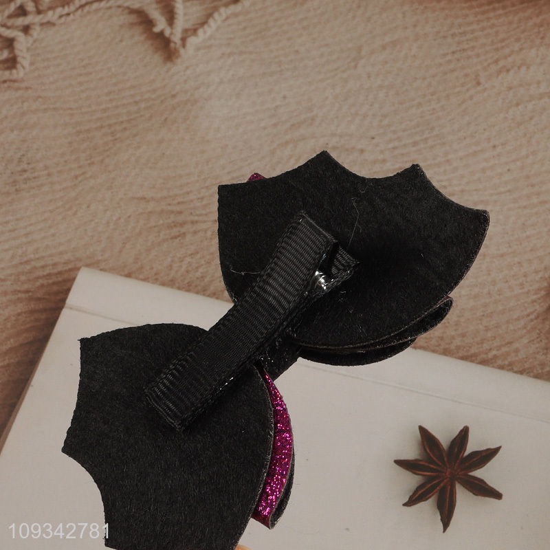 Yiwu market Halloween glitter bow hair clip