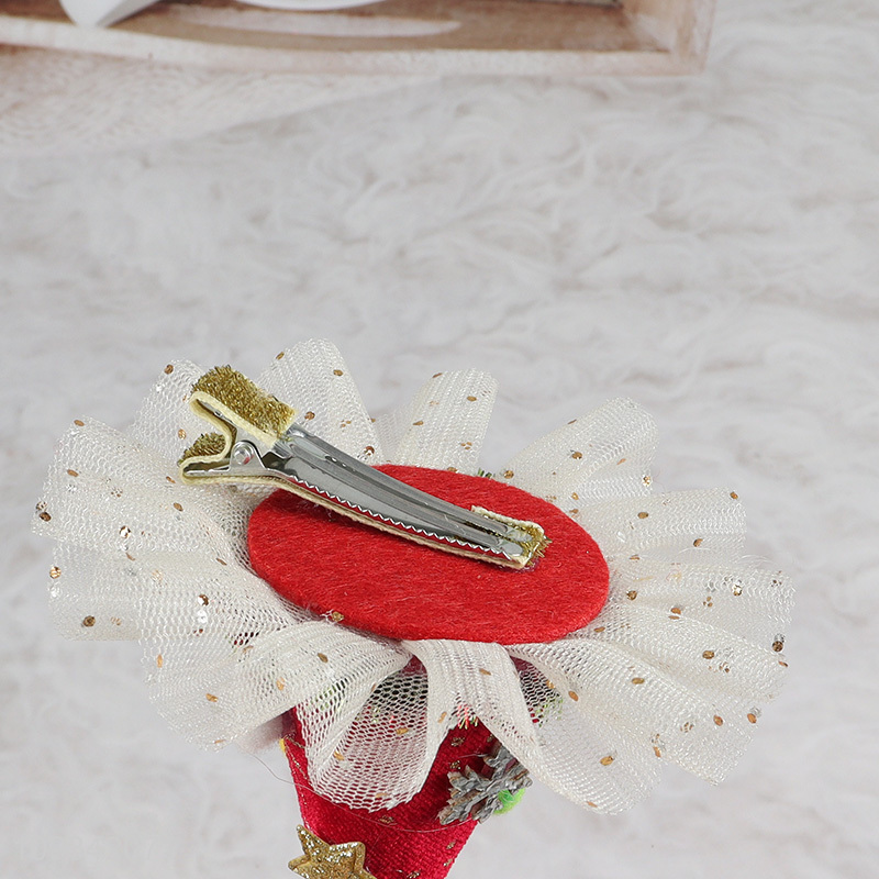 Hot selling Christmas hair accessories hat hair clip