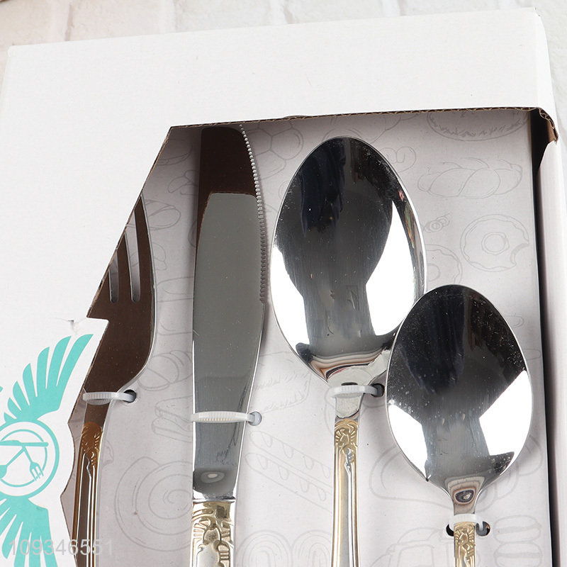 Online wholesale 16pcs stainless steel cutlery set for home