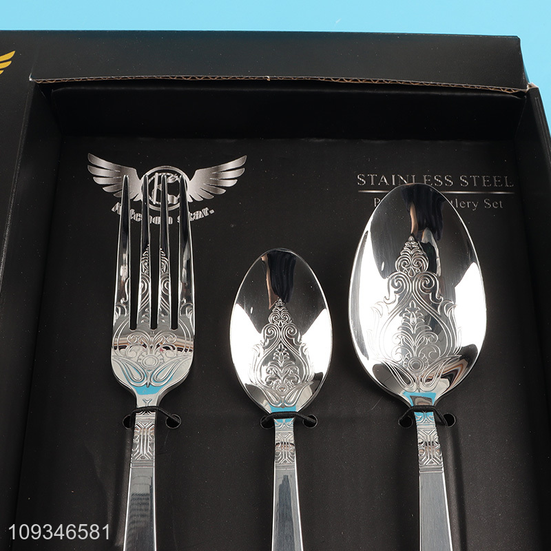 Hot items silver 36pcs stainless steel cutlery set