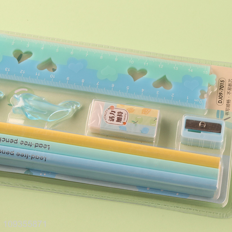 New arrival school students pencil eraser ruler set