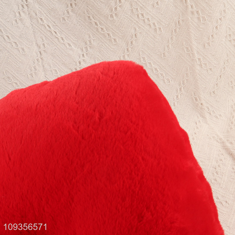 Online wholesale faux rabbit fur heart throw pillow