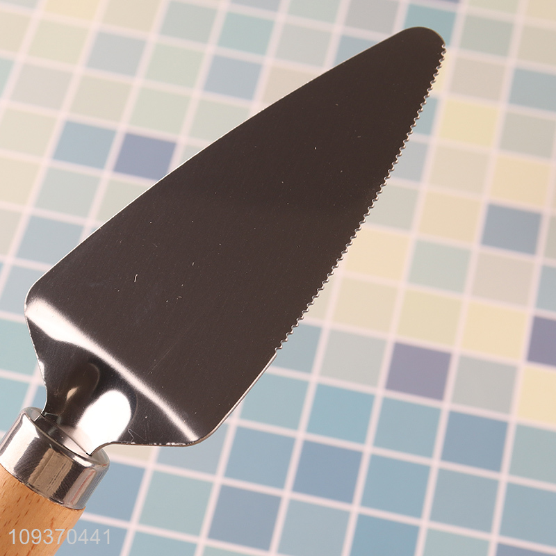 Good sale stainless steel cheese spatula with wooden handle