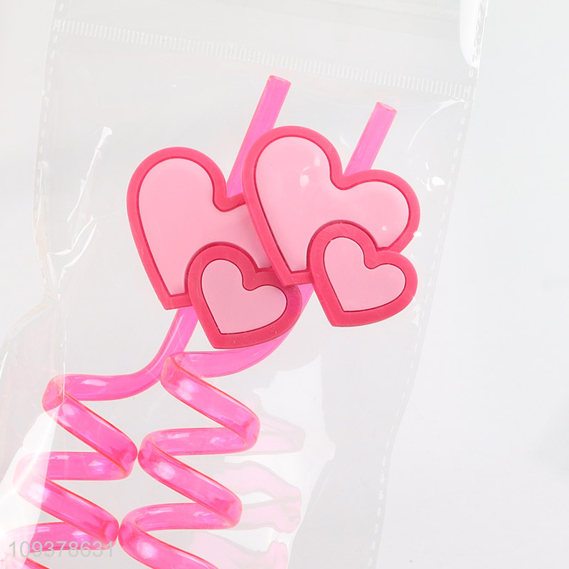 Top products pvc heart juice straw drinking straw