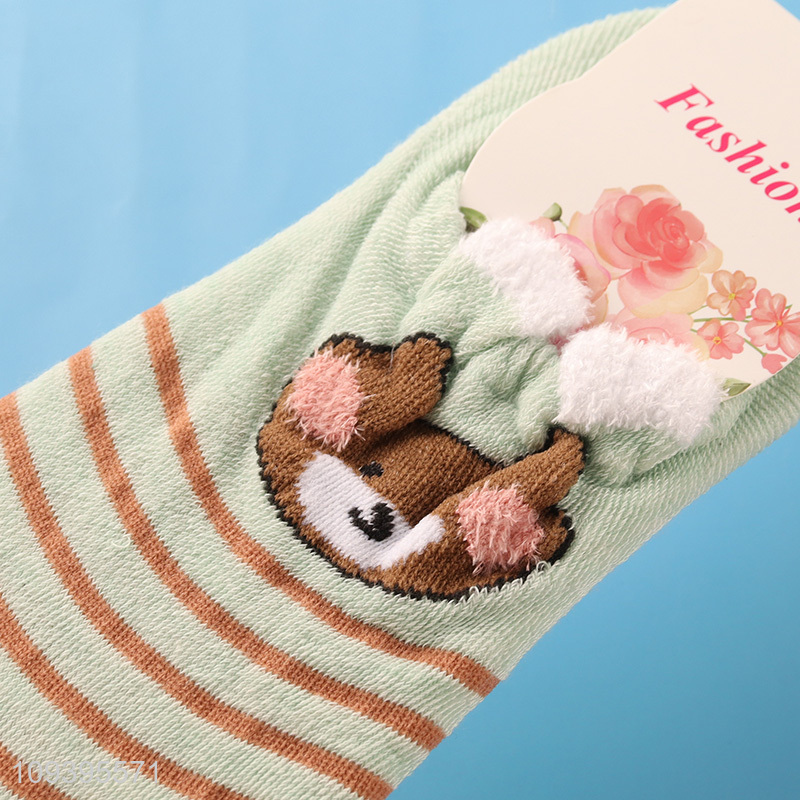 Best selling polyester anti-slip cartoon animal liner socks