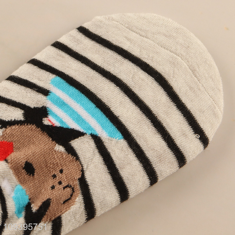 Factory price playful cartoon animal breathable polyester boat socks