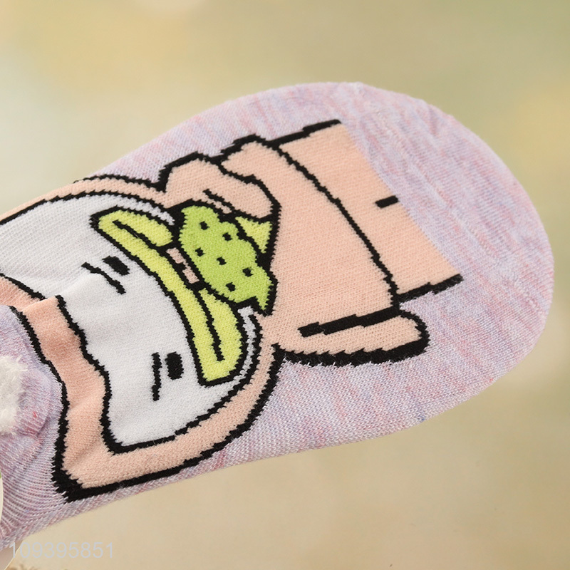 Good selling charming cartoon animal stretchy polyester liner socks
