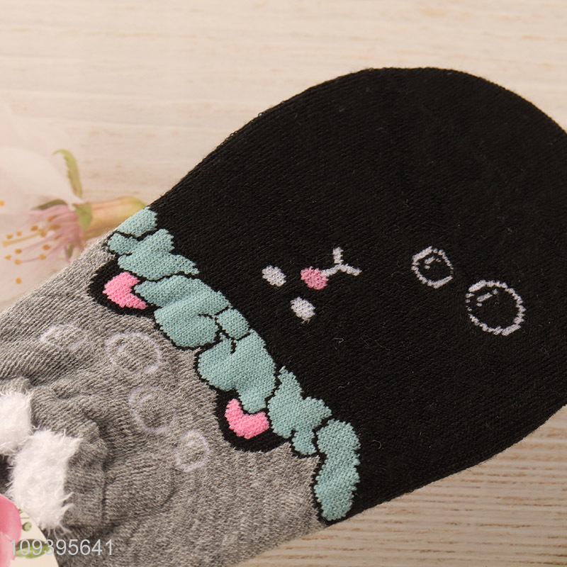Yiwu market  fun cartoon animal print polyester boat socks
