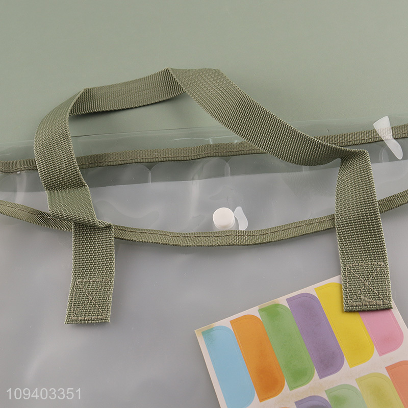 New arrival clear pvc tote file bag with handle