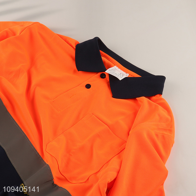 Factory price reflective long sleeve polo shirt