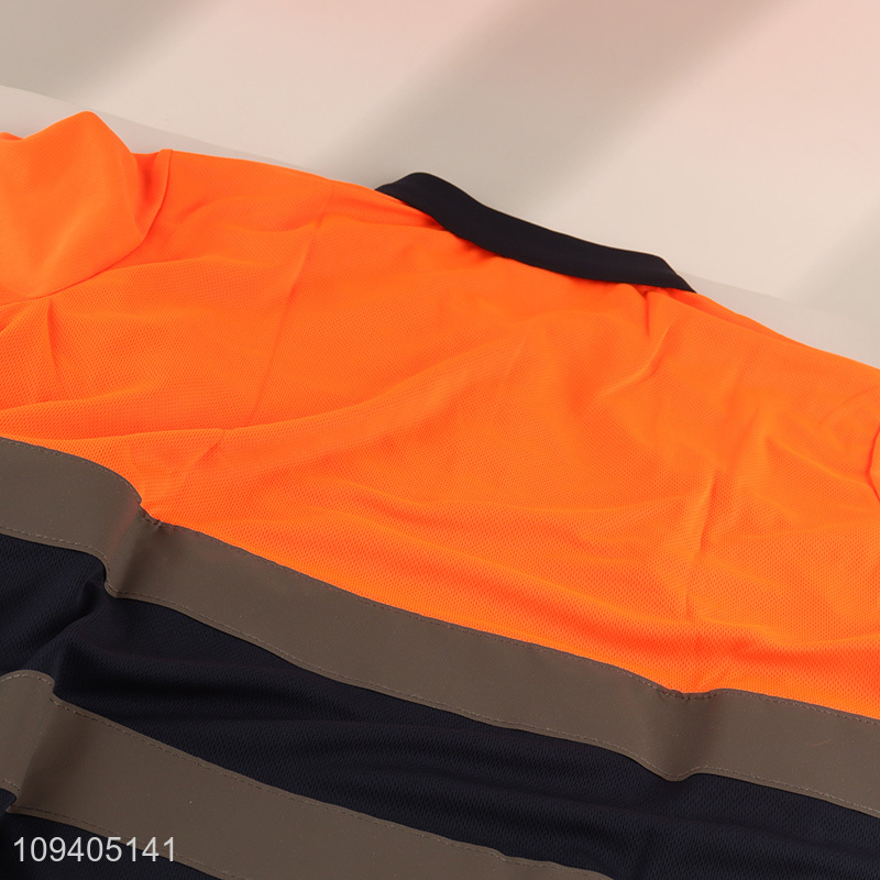 Factory price reflective long sleeve polo shirt