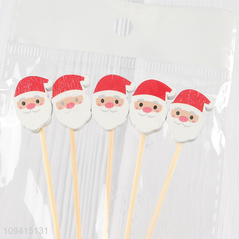 Hot sale Santa Claus fruit picks cake topper