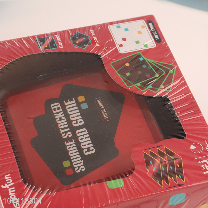 Low price children square stacked card game board game