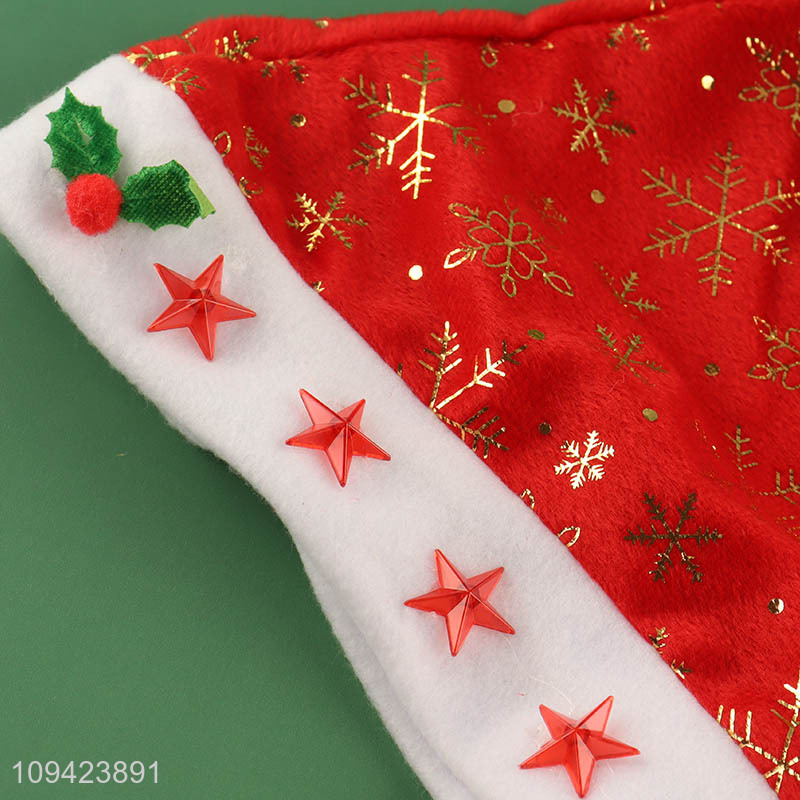 China factory soft polyester santa hat for adults