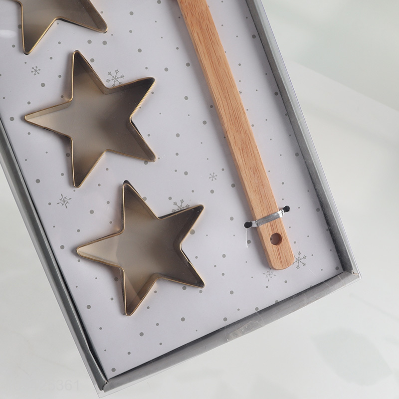 China wholesale 4pcs bakeware set cookies cutter silicone spatula set