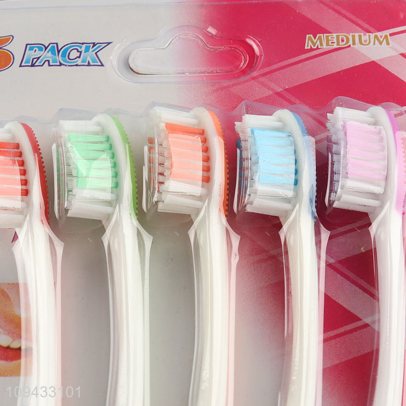 Good Sale 5 Pack Multi-Color Bristles Toothbrush