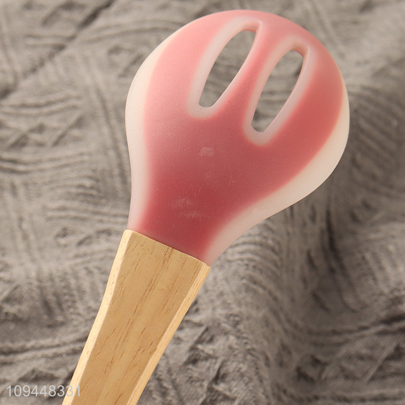 Best sale wooden handle kitchen utensil slotted spoon
