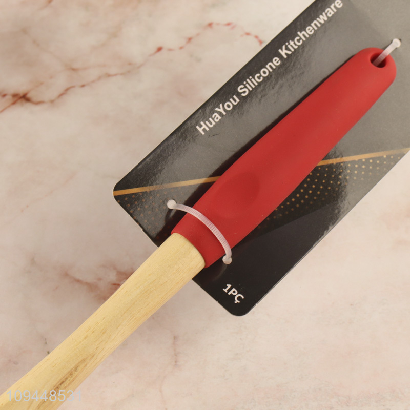 New arrival  silicone soup ladle with wooden handle
