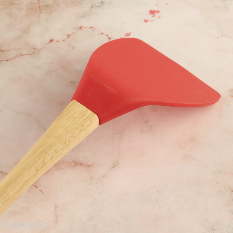 Top selling wooden handle silicone cooking spatula