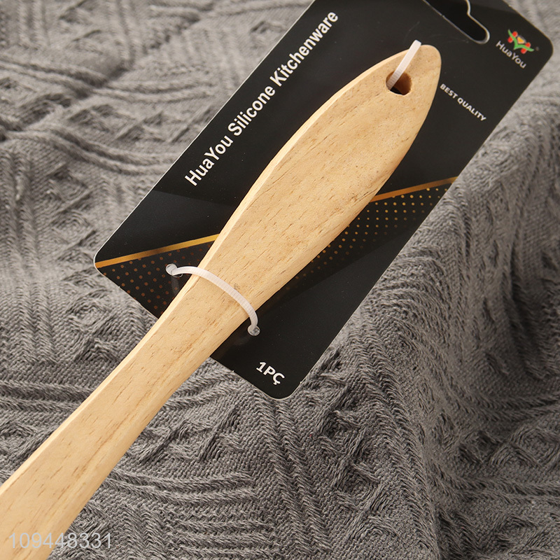 Best sale wooden handle kitchen utensil slotted spoon