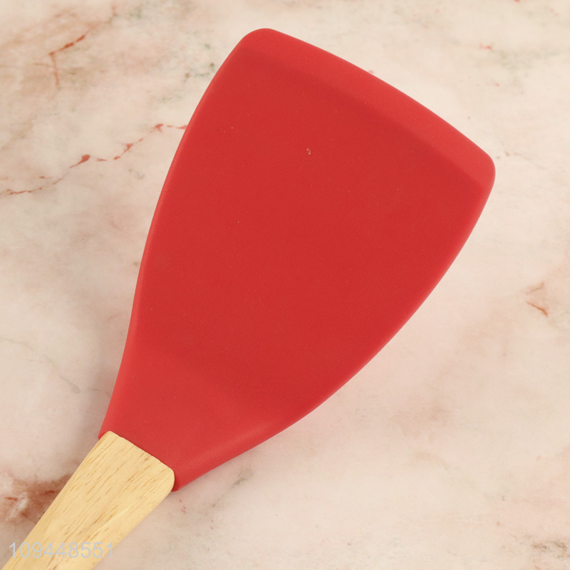 Top selling wooden handle silicone cooking spatula