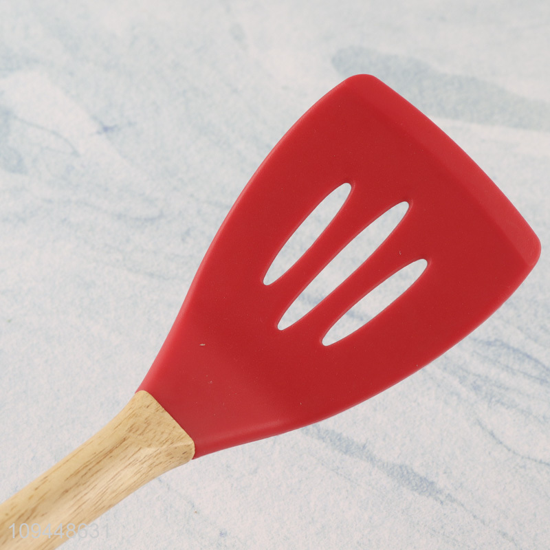 Factory supply non-stick kitchen utensil silicone slotted spatula