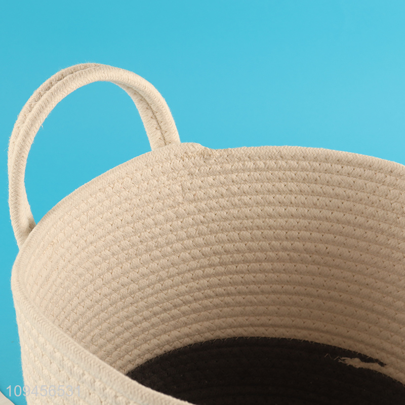 Latest products   household cotton rope woven storage basket