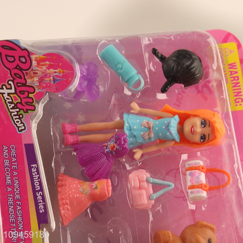 Factory supply 3.5 inch dress up doll set for kids