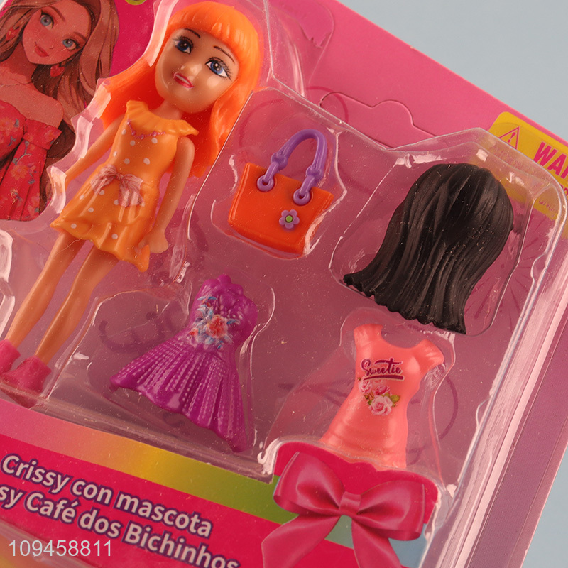 Factory supply 3.5 inch dress up doll toys set