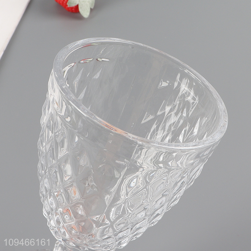 Good sale embossed glass wine glasses champagne glasses