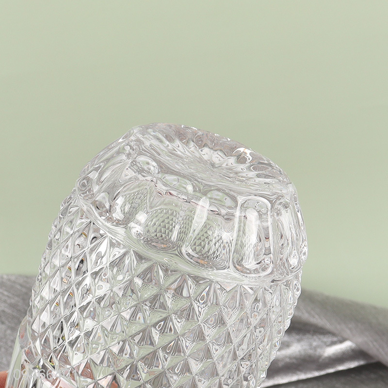 Low price embossed glass water cup drinking cup
