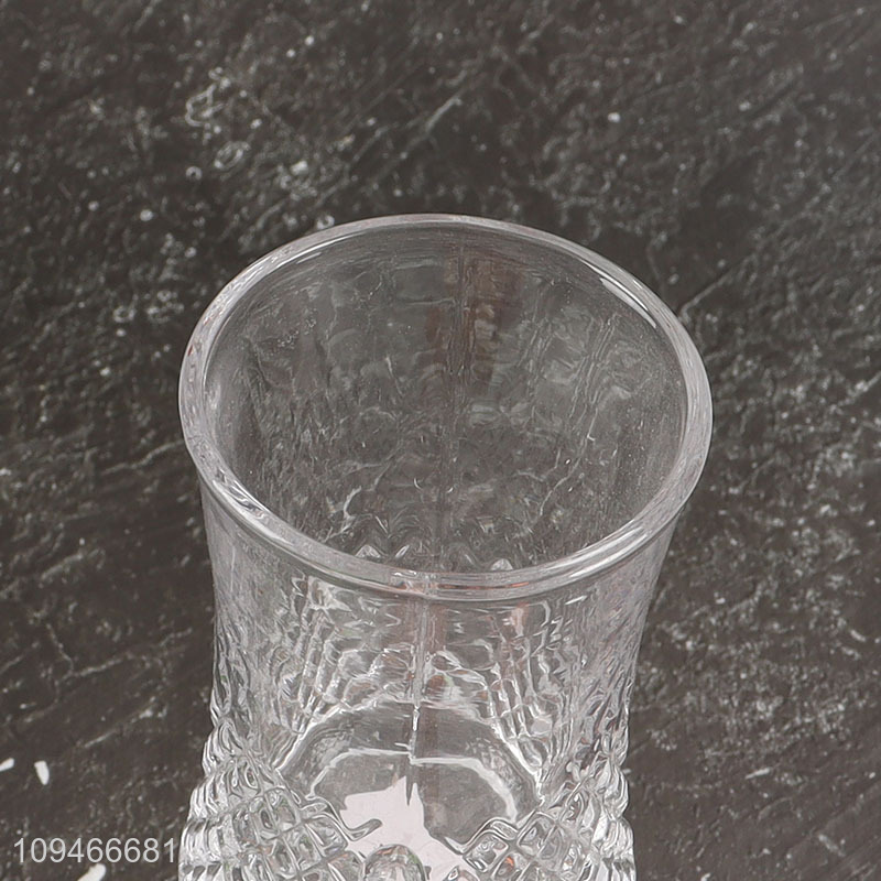 Yiwu market  embossed glass beer cup drinking cup