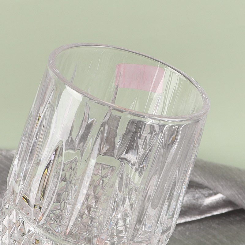 Low price embossed glass water cup drinking cup