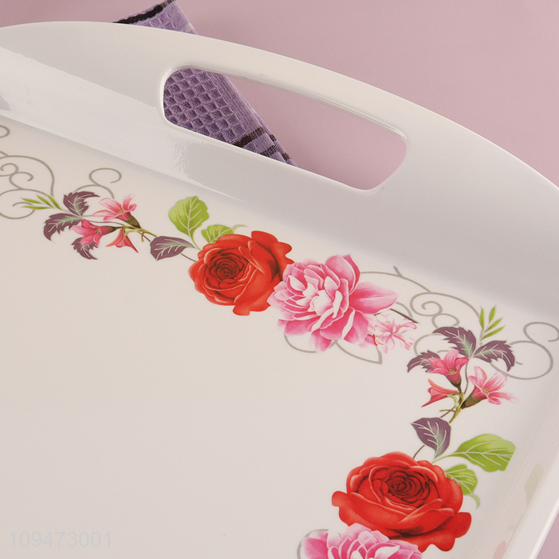 Hot items flower printed melamine storage tray