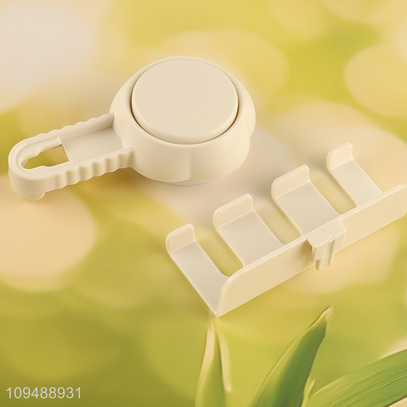 Yiwu market suction toothbrush storage rack for bathroom