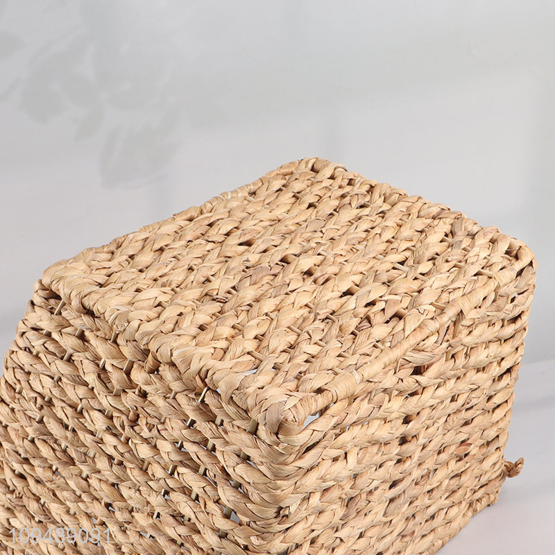 Low price rectangle water hyacinth storage basket