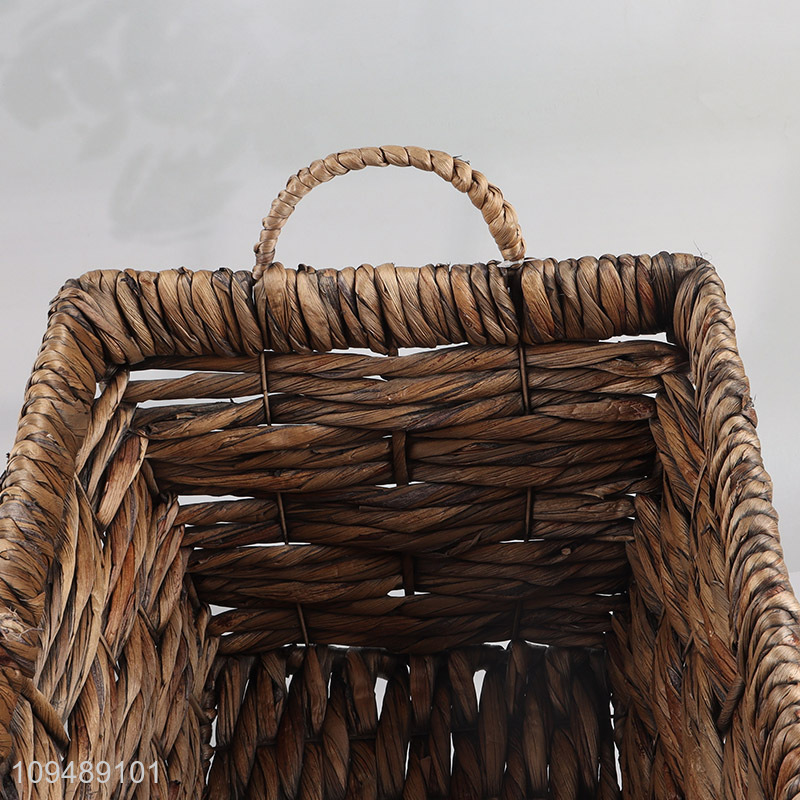 China supplier water hyacinth storage basket with handle