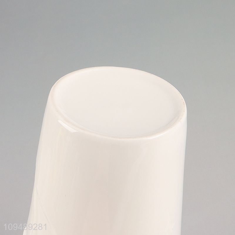 Online wholesale white ceramic water cup with handle