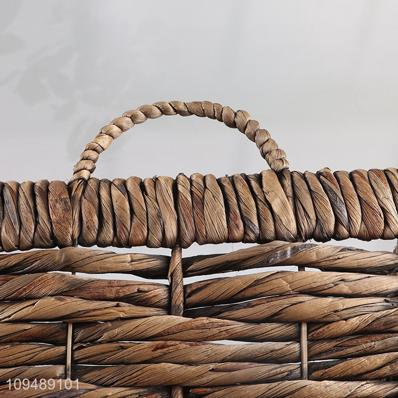 China supplier water hyacinth storage basket with handle