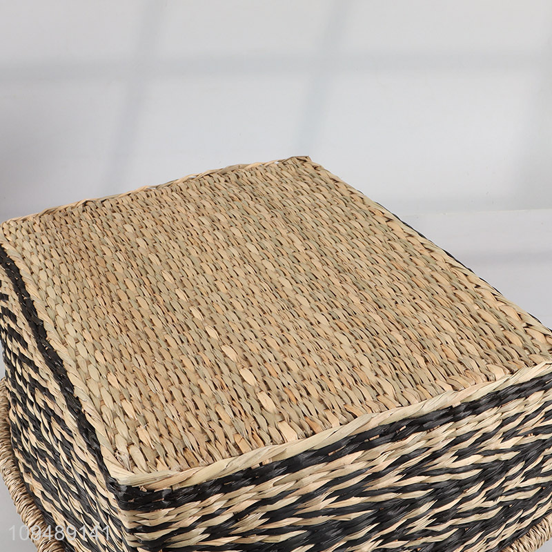 China factory rectangle seagrass storage basket for sale