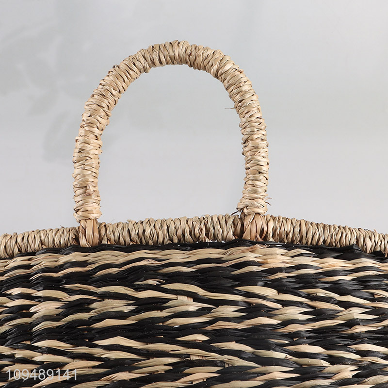 China factory rectangle seagrass storage basket for sale