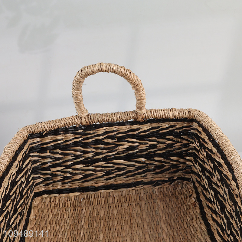 China factory rectangle seagrass storage basket for sale
