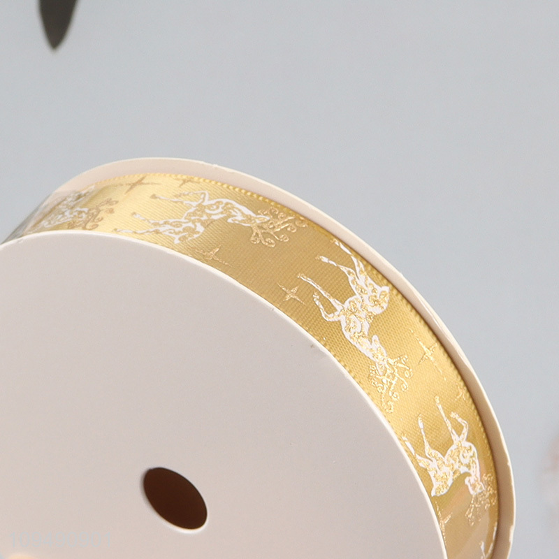 Top quality golden christmas gift wrap ribbon