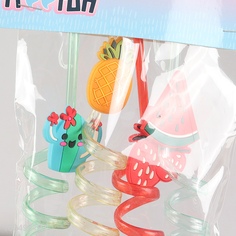 Top quality 4pcs cartoon drinking straw set