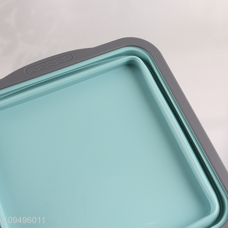 China supplier square foldable silicone air fryer baking pan