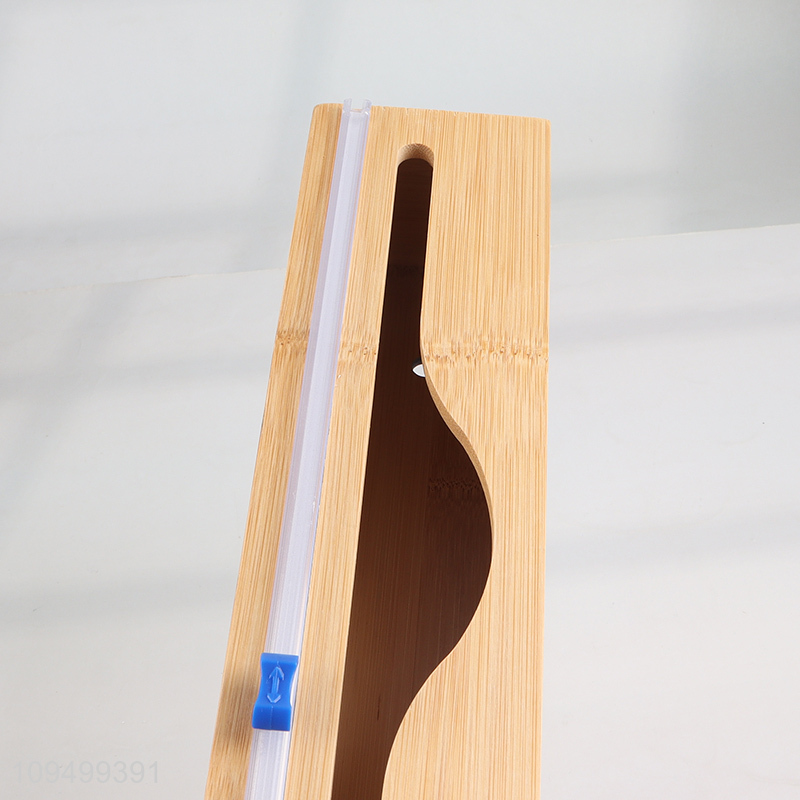 China wholesale bamboo cling wrap dispenser cutter for kitchen