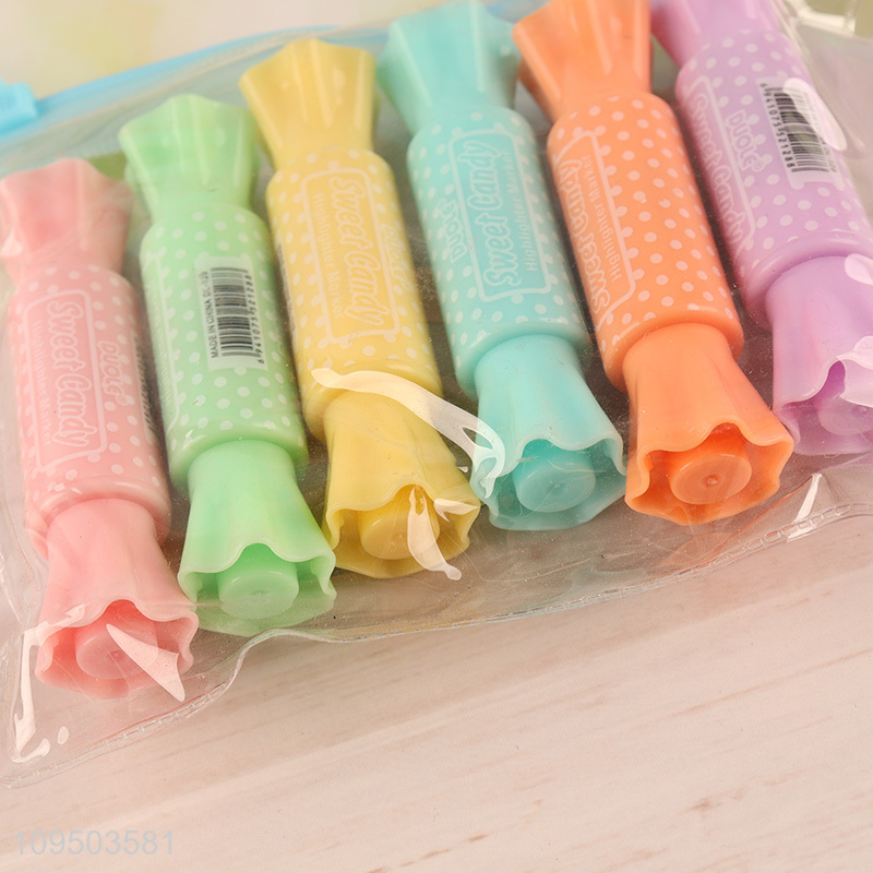 China supplier 6pcs highlighter marker for school office