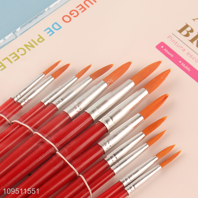 China products 12pieces art paint brushes for oil painting